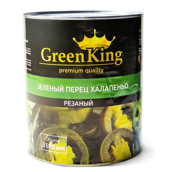 Перец Халапеньо резаный  Green King  (3кг/шт ж/б) Египет